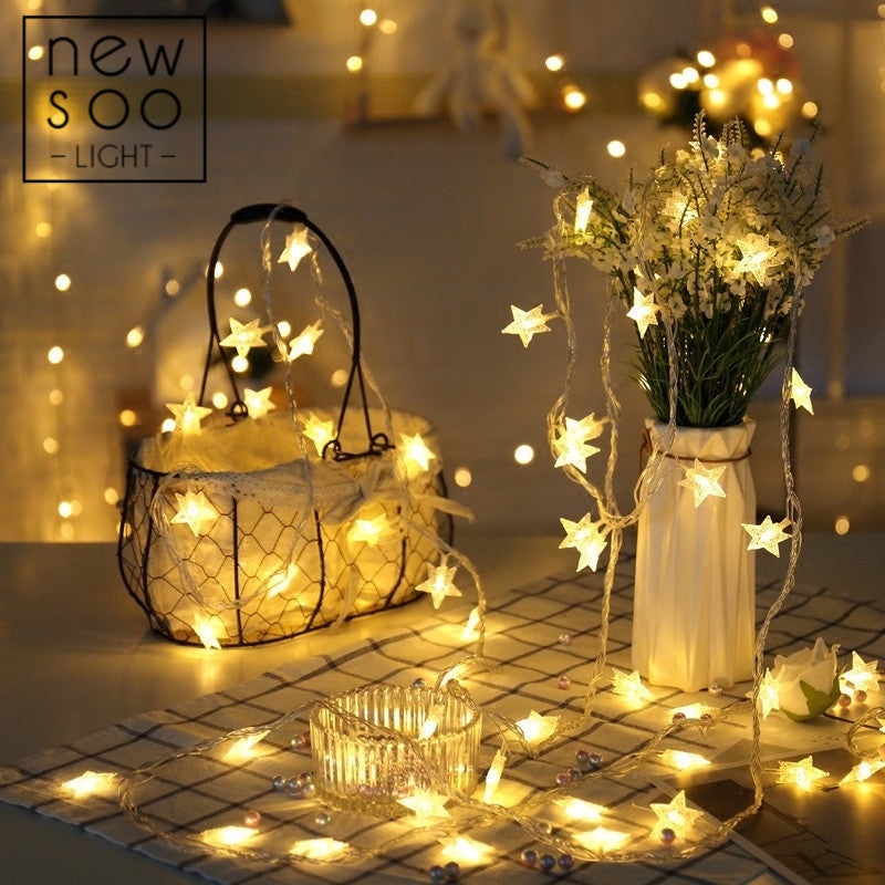 Room layout led lantern flashing string lights starry