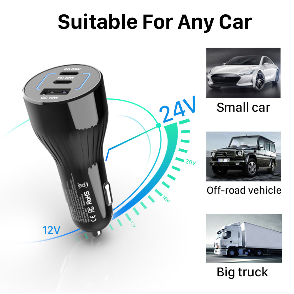 Fast Charge Laptop Tablet Mobile Phone Travel Multi-function Car Charge