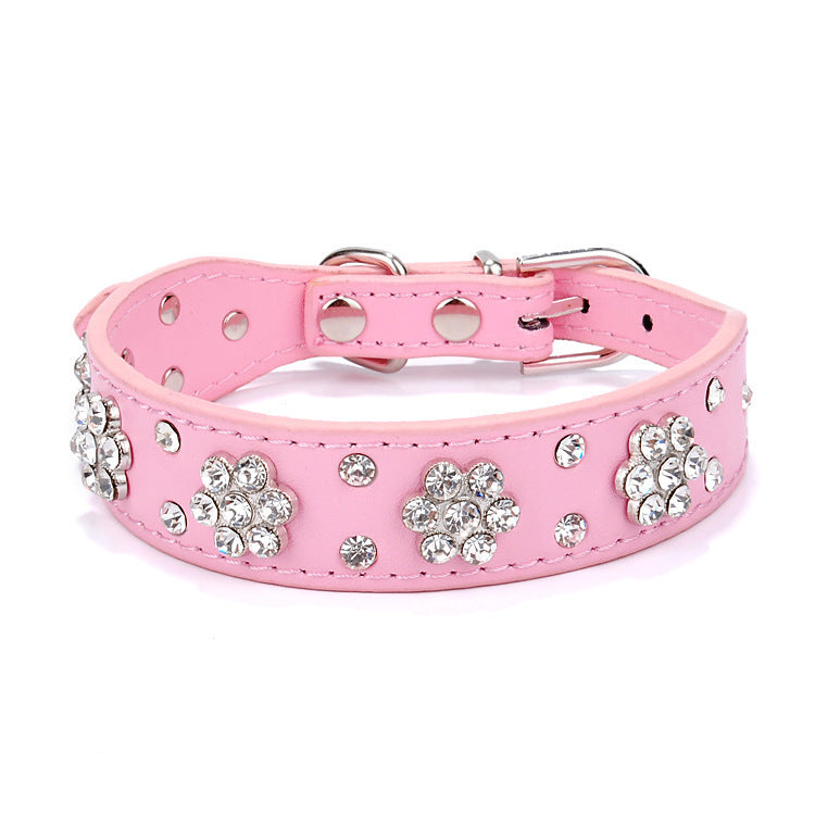 Rhinestone Plum Dog Collar