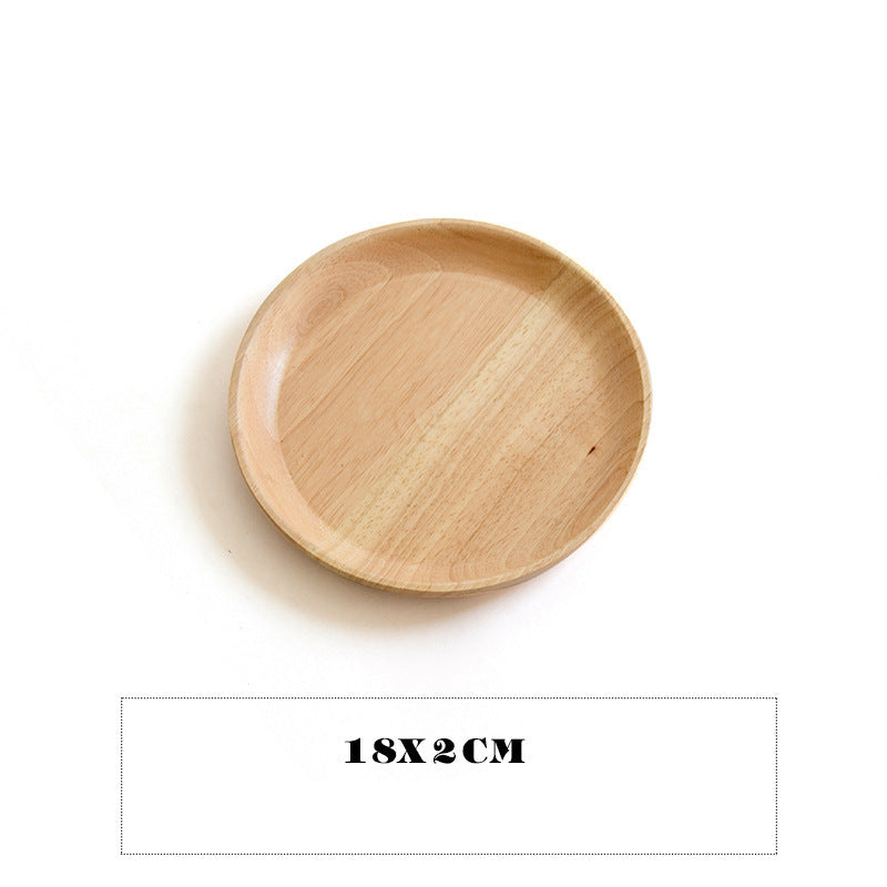 Japanese-style wooden tray household round