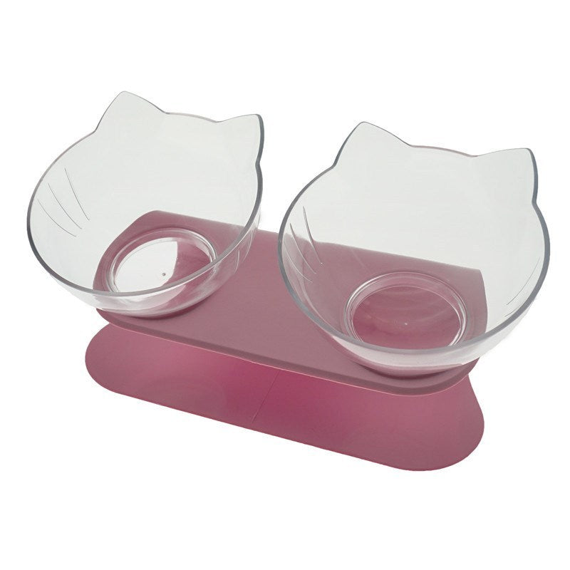 Double Cat Bowl With Raised Stand