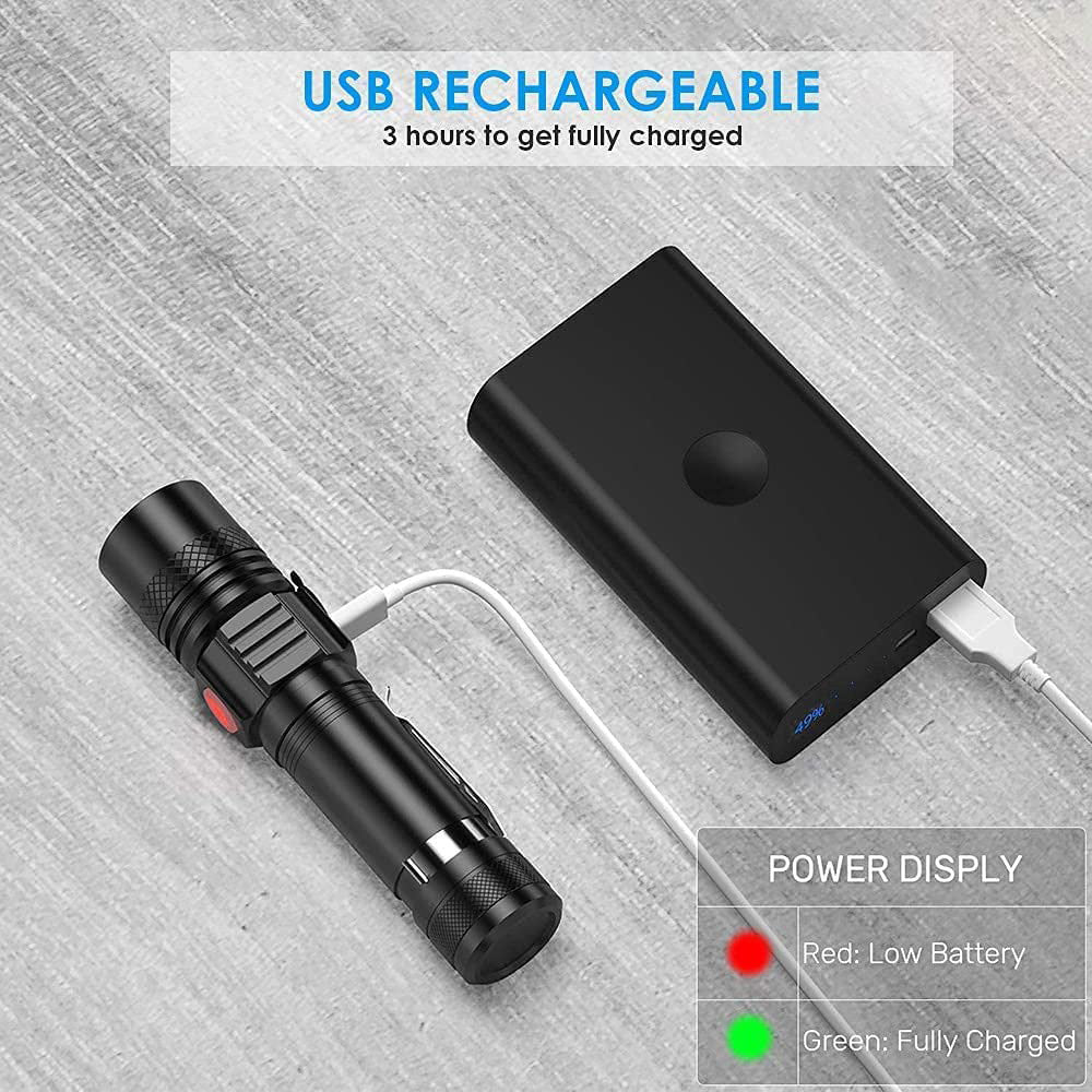 Telescopic Zoom USB Rechargeable T6 Strong Flashlight LED Outdoor Lighting