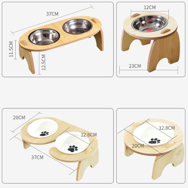 Wooden Frame Pet Bowl