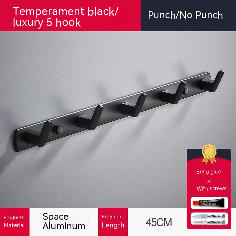 Punch-free Space Aluminum Coat Hook Toilet Coat Hook