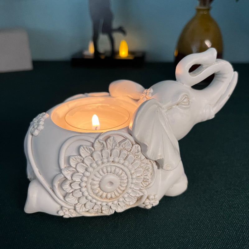 Elephant Resin Candlestick