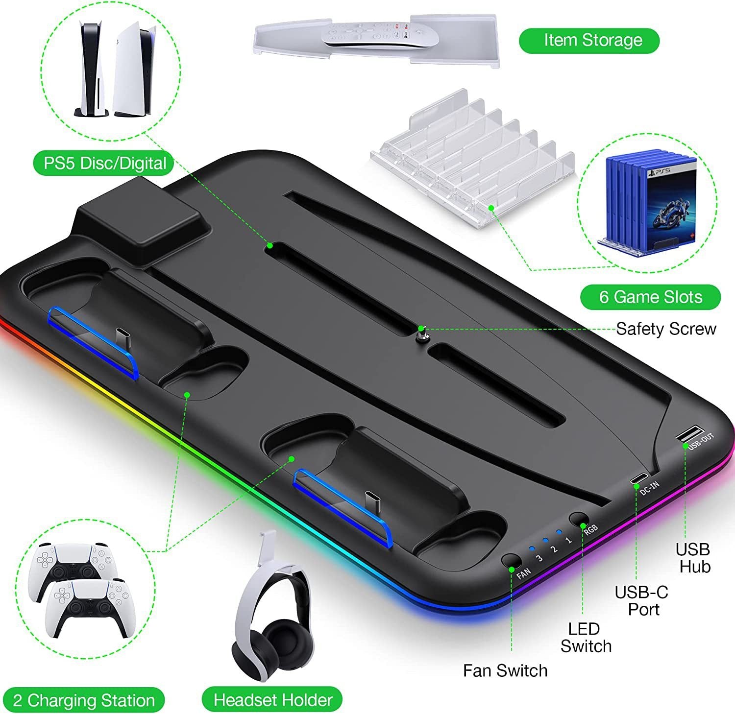 PS5 Host Multi-function Cooler Pad