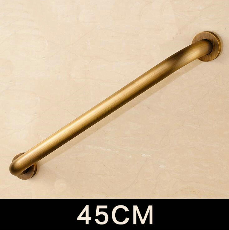 Bathtub Handle With Copper Grab Bars In Bathroom