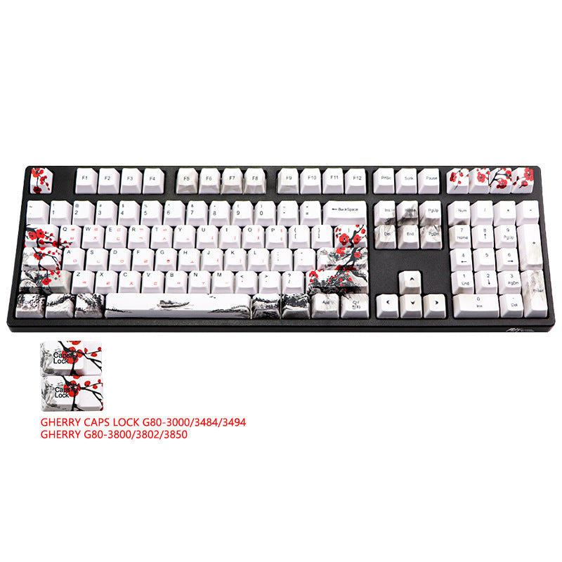 PBT Wangjiang Plum Keycap 109 Key OEM Height Korean Japanese