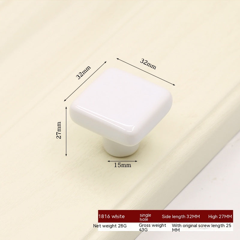 Simple Color Ceramic Cabinet Door Handle