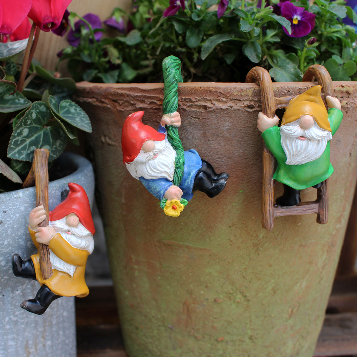 Climbing Ladder Decoration Flower Pot Pendant Garden Courtyard Balcony Wall Hanging Hanging Piece