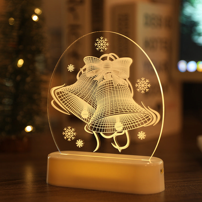 Snowman Bell Acrylic Decoration Night Light