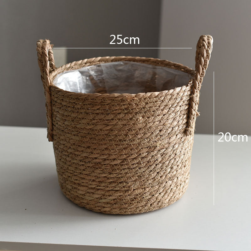 Hand-woven flower basket