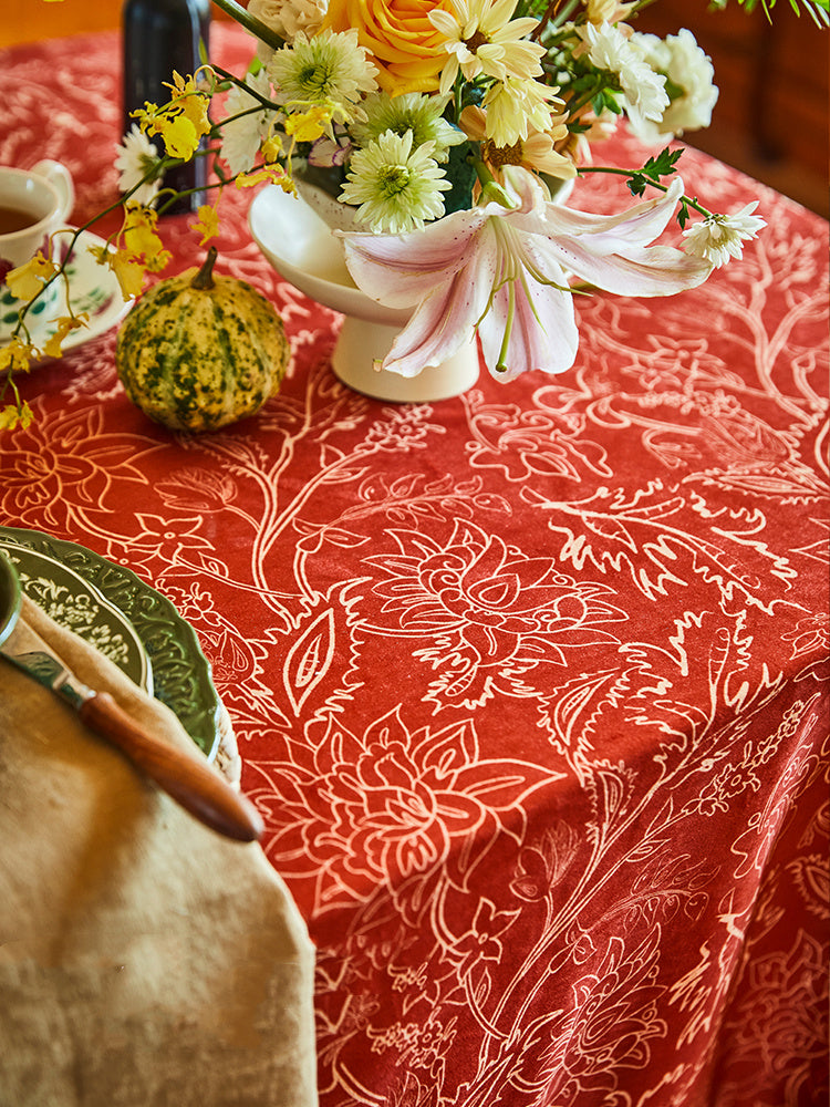 Rectangular Embroidered Atmosphere Waterproof Tablecloth