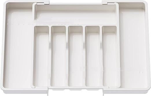 Adjustable Cutlery Rack Compact Silver Storage Box