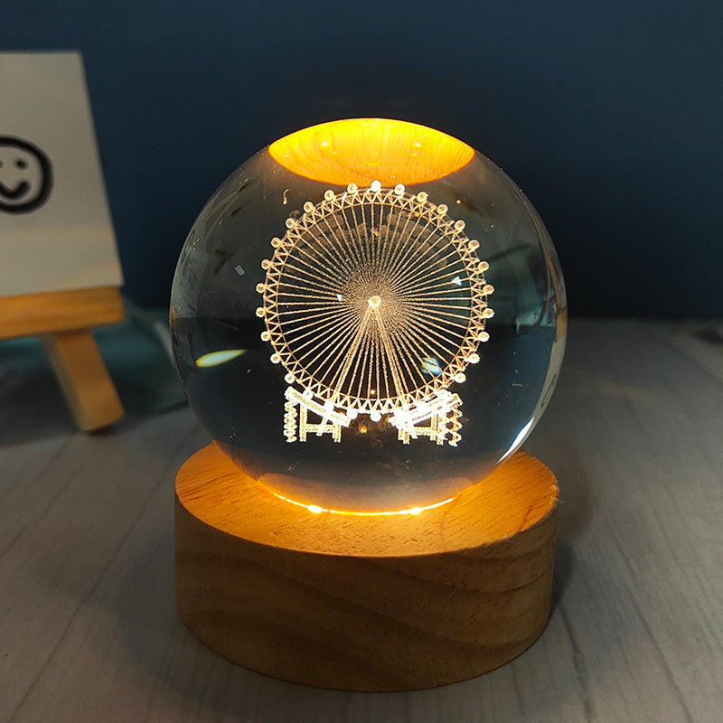 Usb Plug-in Luminous Crystal Ball Night Light