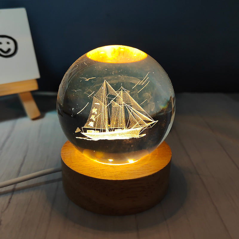 Usb Plug-in Luminous Crystal Ball Night Light