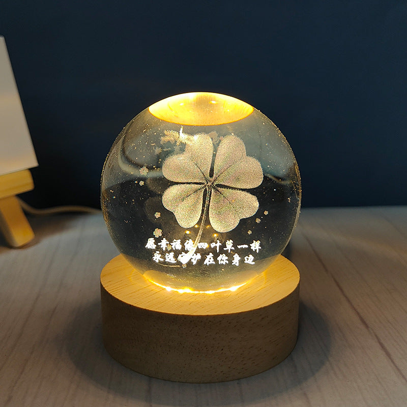 Usb Plug-in Luminous Crystal Ball Night Light