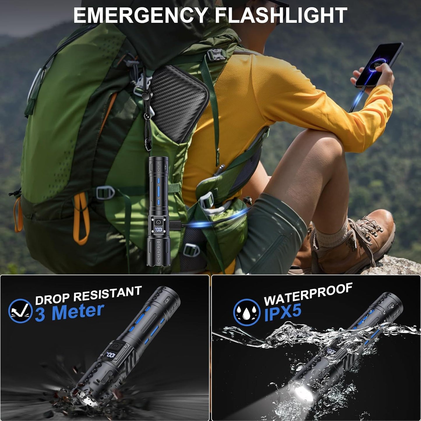 Strong Flashlight Outdoor Patrol