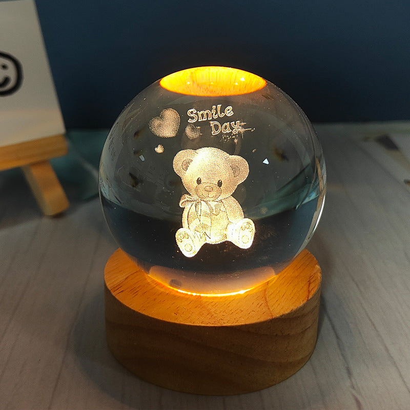 Usb Plug-in Luminous Crystal Ball Night Light