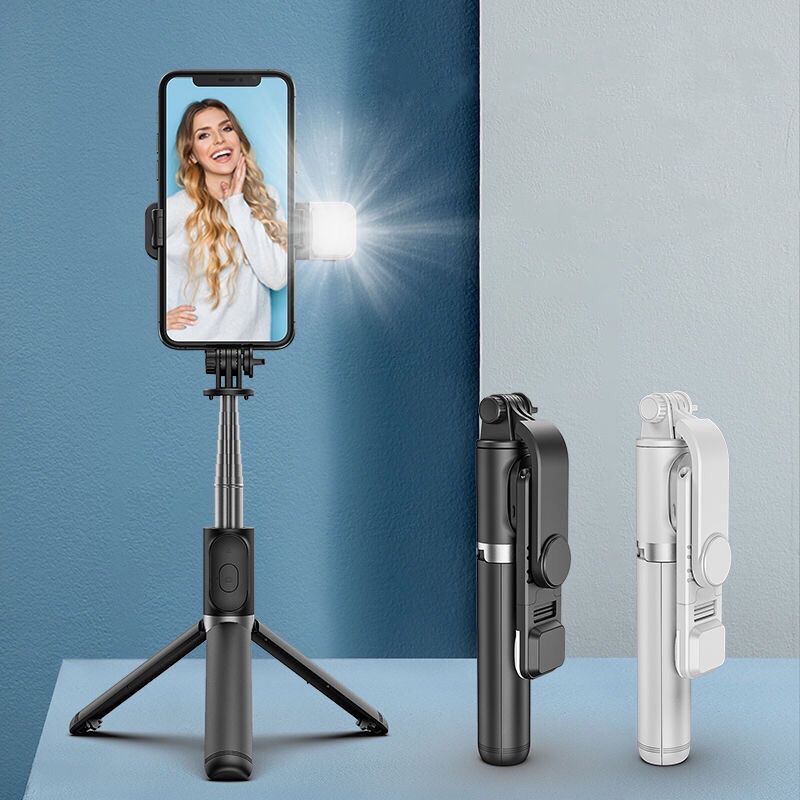 Compatible with Apple, Selfie Stick Fill Light Multifunction Integrated Portable Bluetooth Tripod Net Celebrity