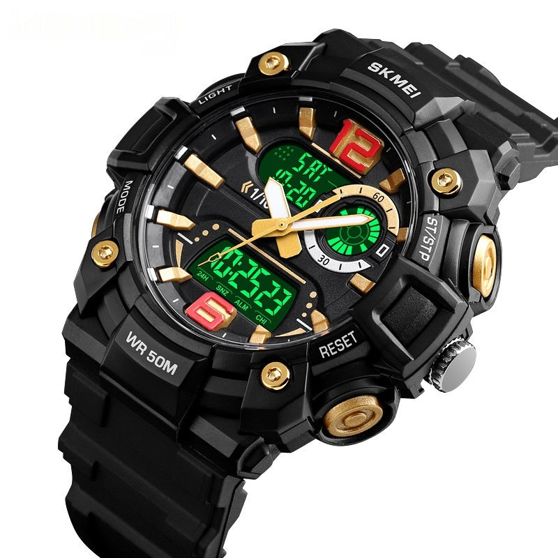 Black Gold Multi-functional Waterproof Men's Electronic Watch