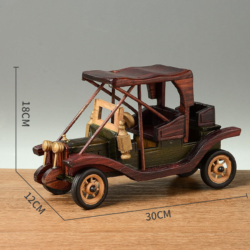 Desktop Wooden Vintage Car Ornaments