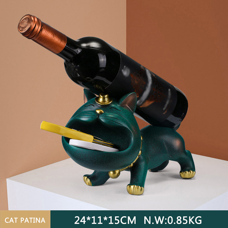 Small Cat And Dog Red Wine Rack