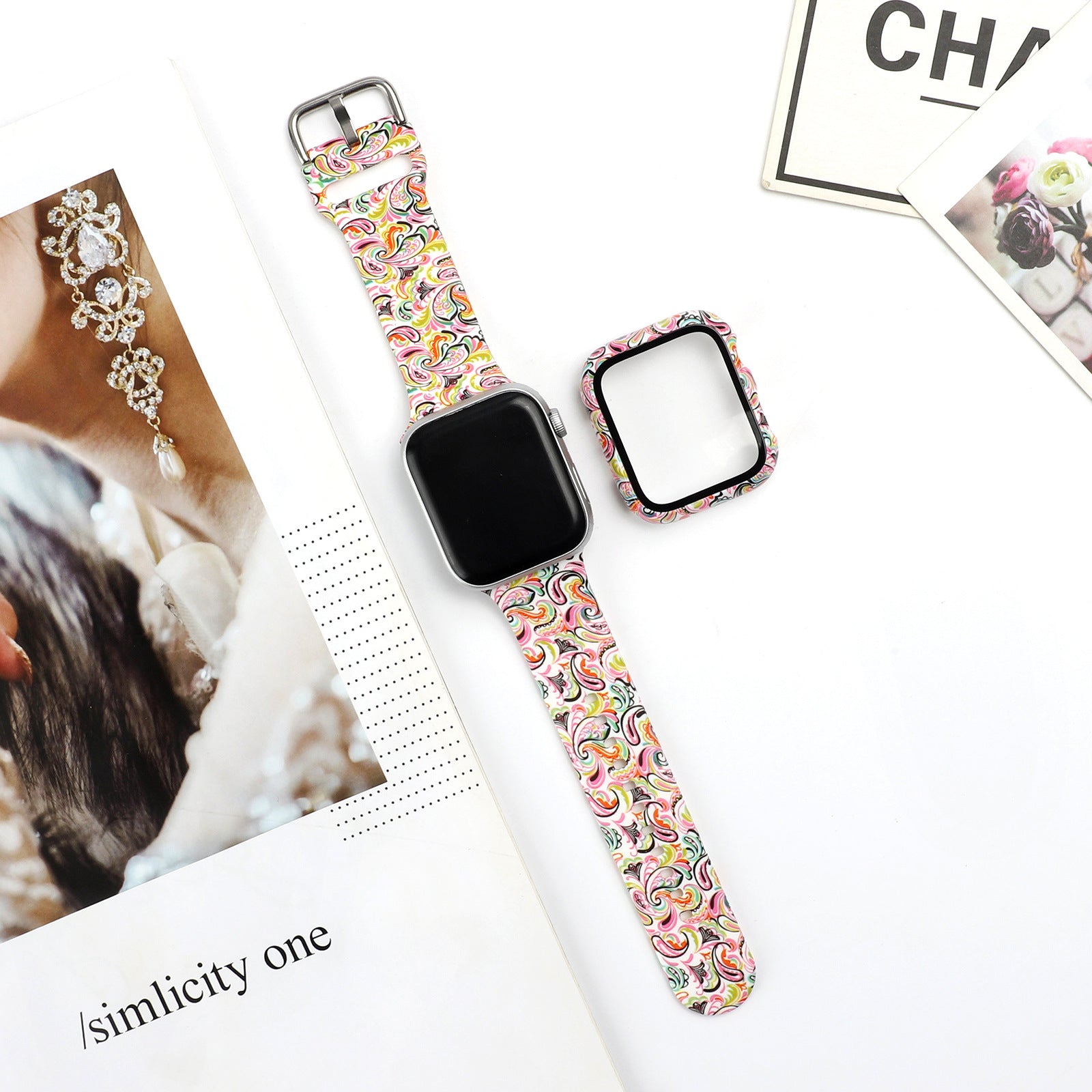 Trendy Fashion Printed Silicone Watch Strap