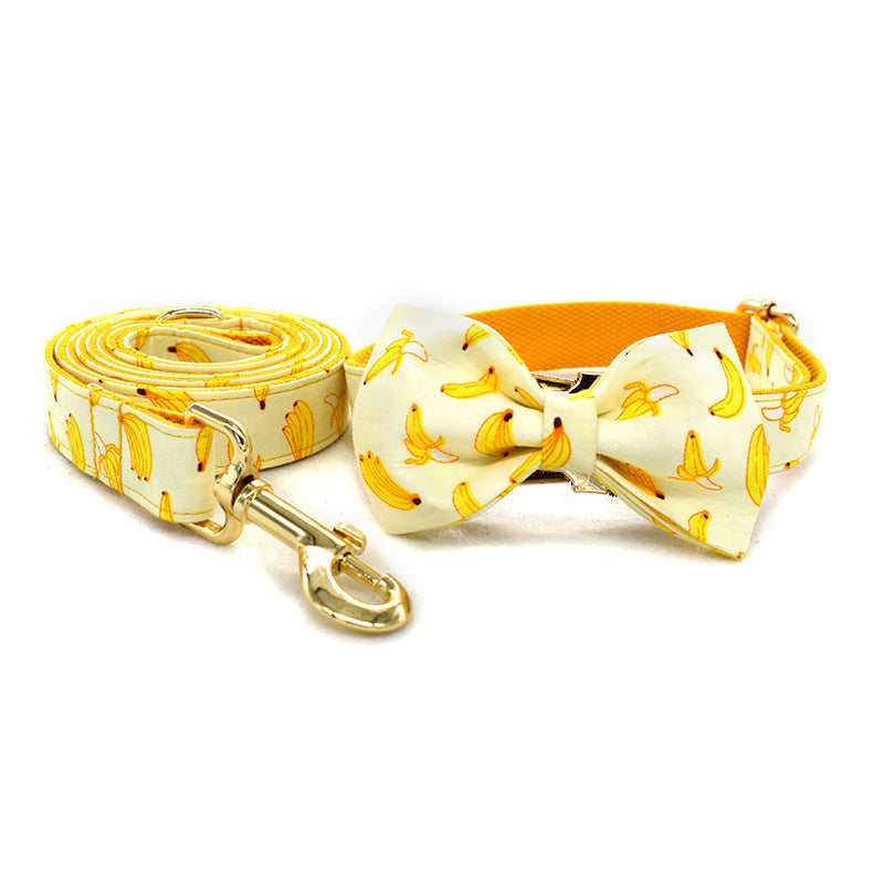 Yellow Banana Dog Leash Pet Collar