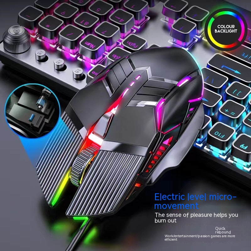 Wired Mouse 6D Colorful Dazzling E-sports Games Office Mute Luminous Mouse