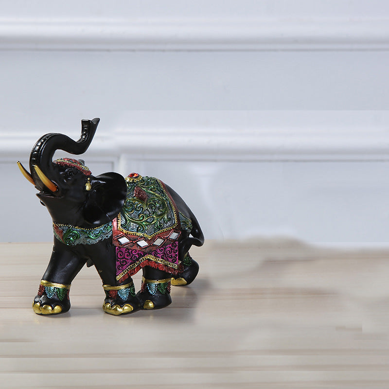 Creative Home Auspicious Elephant Resin Ornaments Exquisite Entrance Living Room Decorations