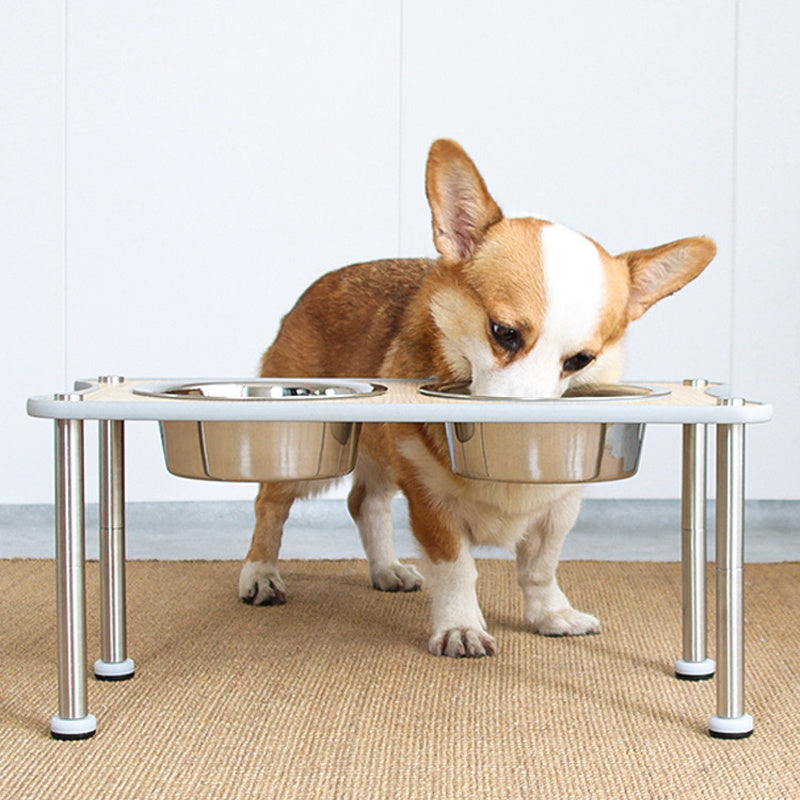 Adjustable Height Dog Food Bowl Rack