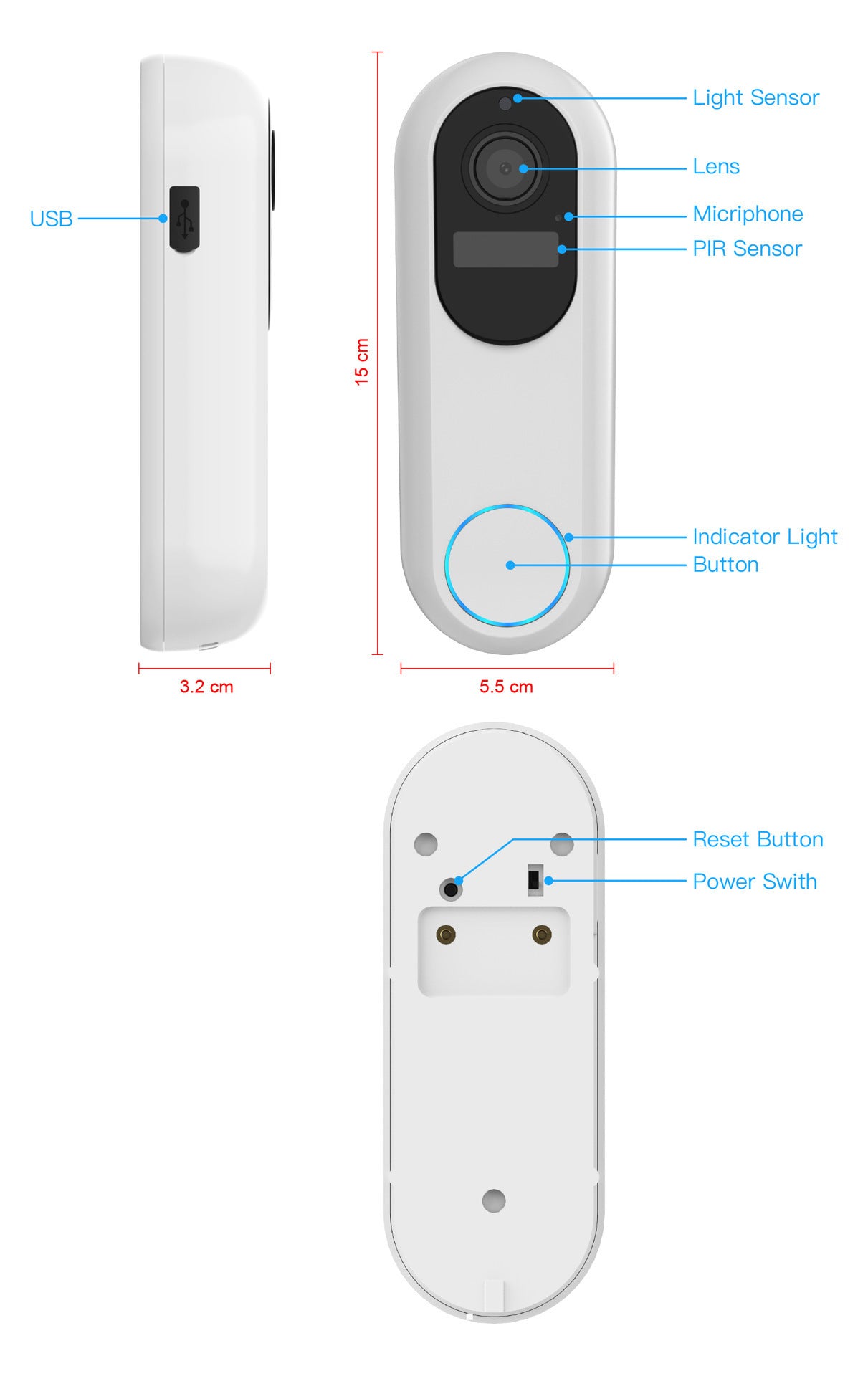 Smart Visual Doorbell Intercom Low Power