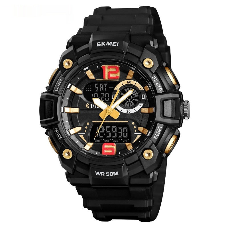 Black Gold Multi-functional Waterproof Men's Electronic Watch