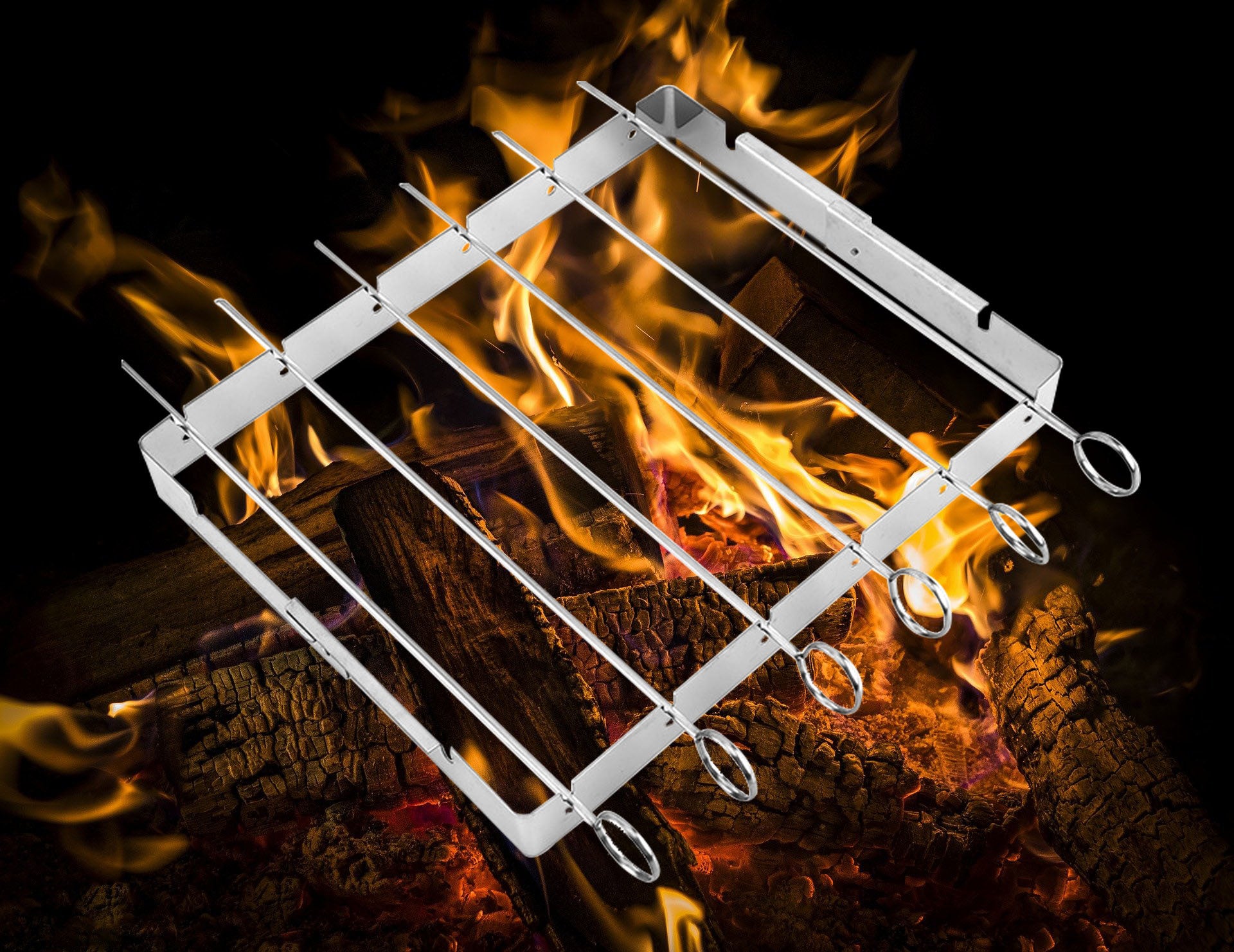 Outdoor Barbecue Utensils Stainless Steel Barbecue Sign With Foldable Barbecue Rack