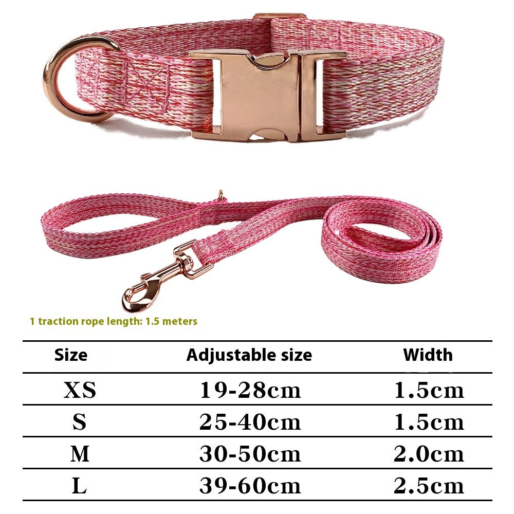 Dog Leash With Engraved Lettering And Anti Lost Collar