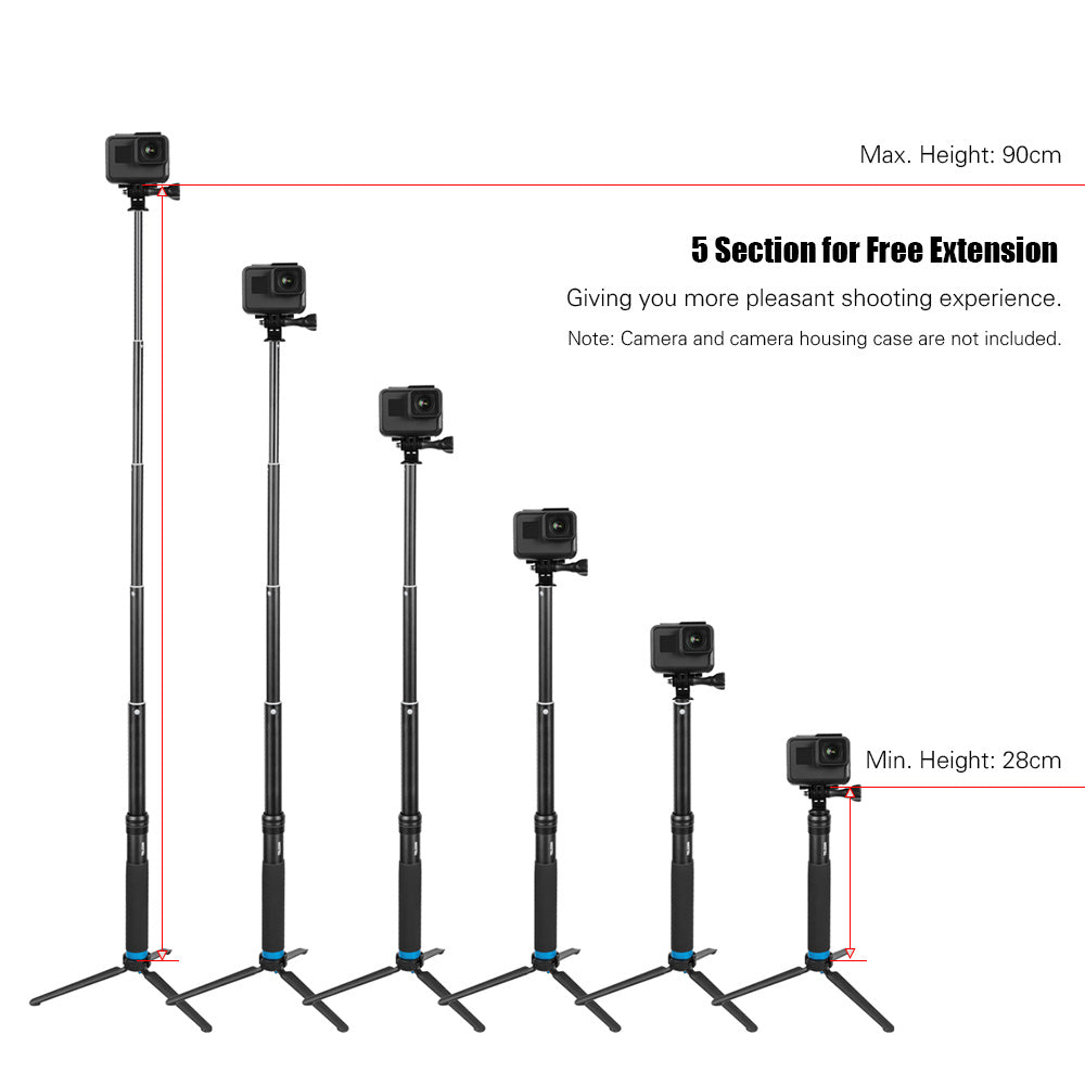 Action Camera Aluminum Tripod Selfie