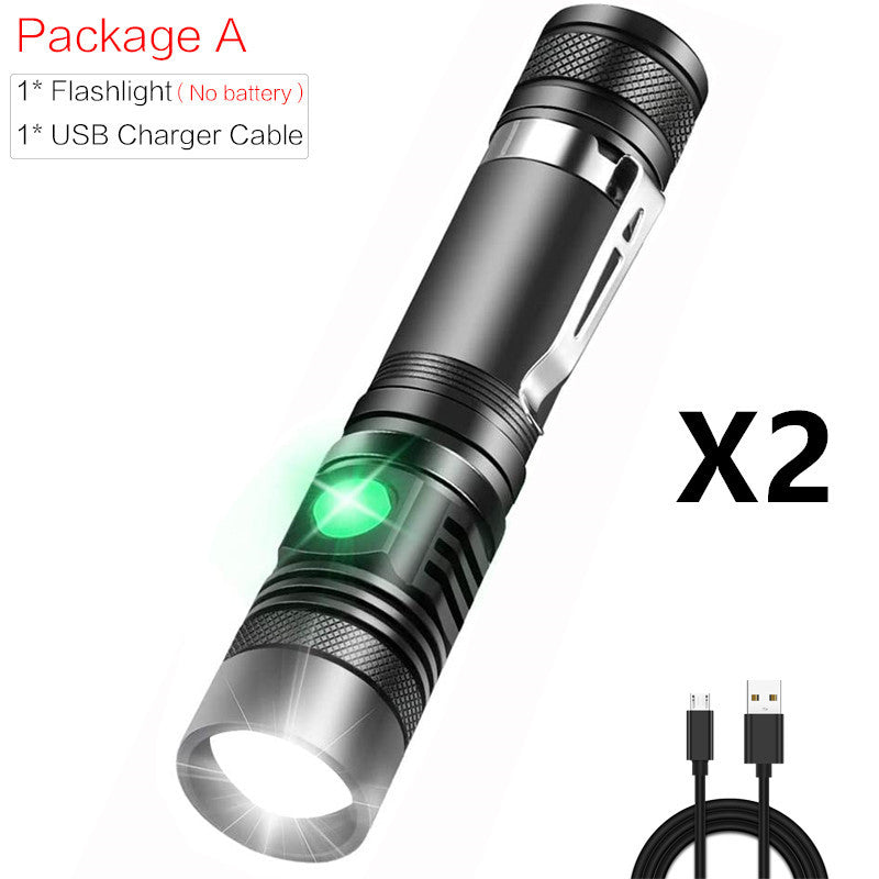 Black Zoomable LED Flashlight