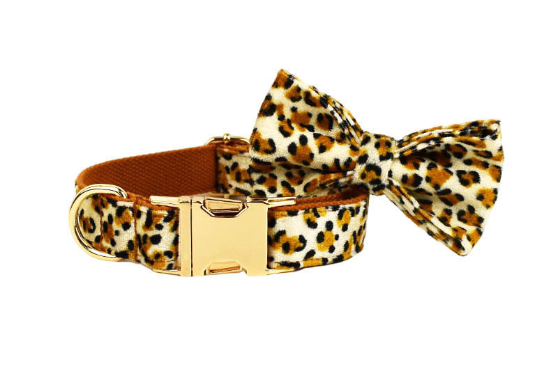 Dog Leash Pet Leopard Print Collar