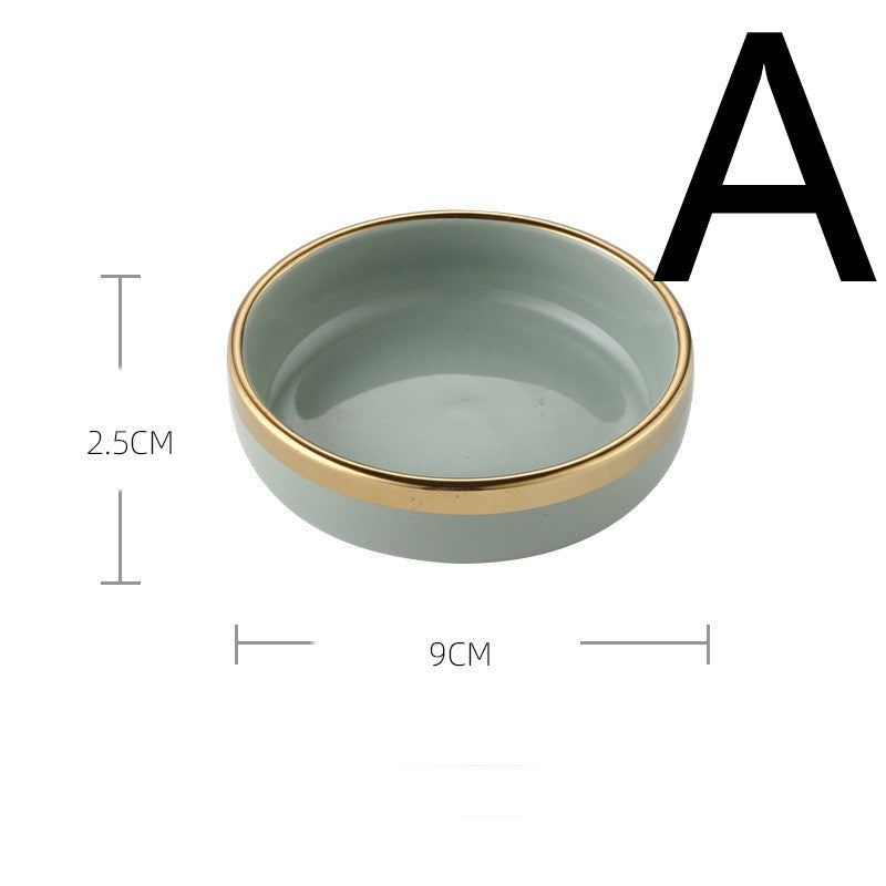 Light Luxury Rice Bowl Large Ceramic Plate Tableware Set Household