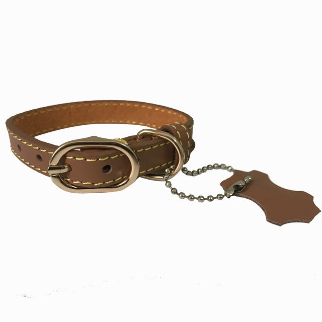 Pet Leather Collar Color Cowhide