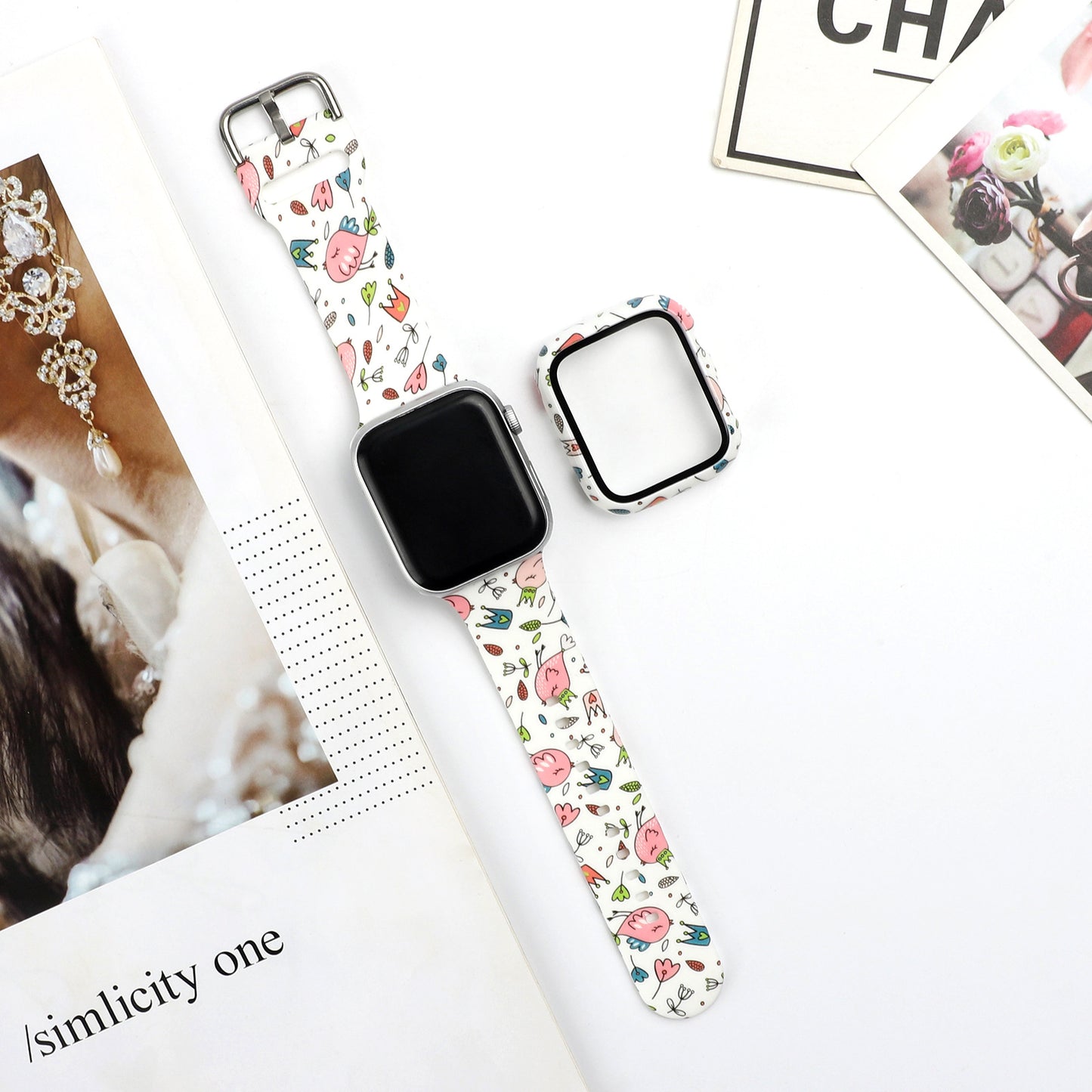 Trendy Fashion Printed Silicone Watch Strap