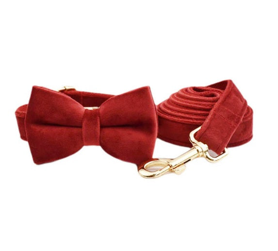 Velvet Pet Collar Traction Rope