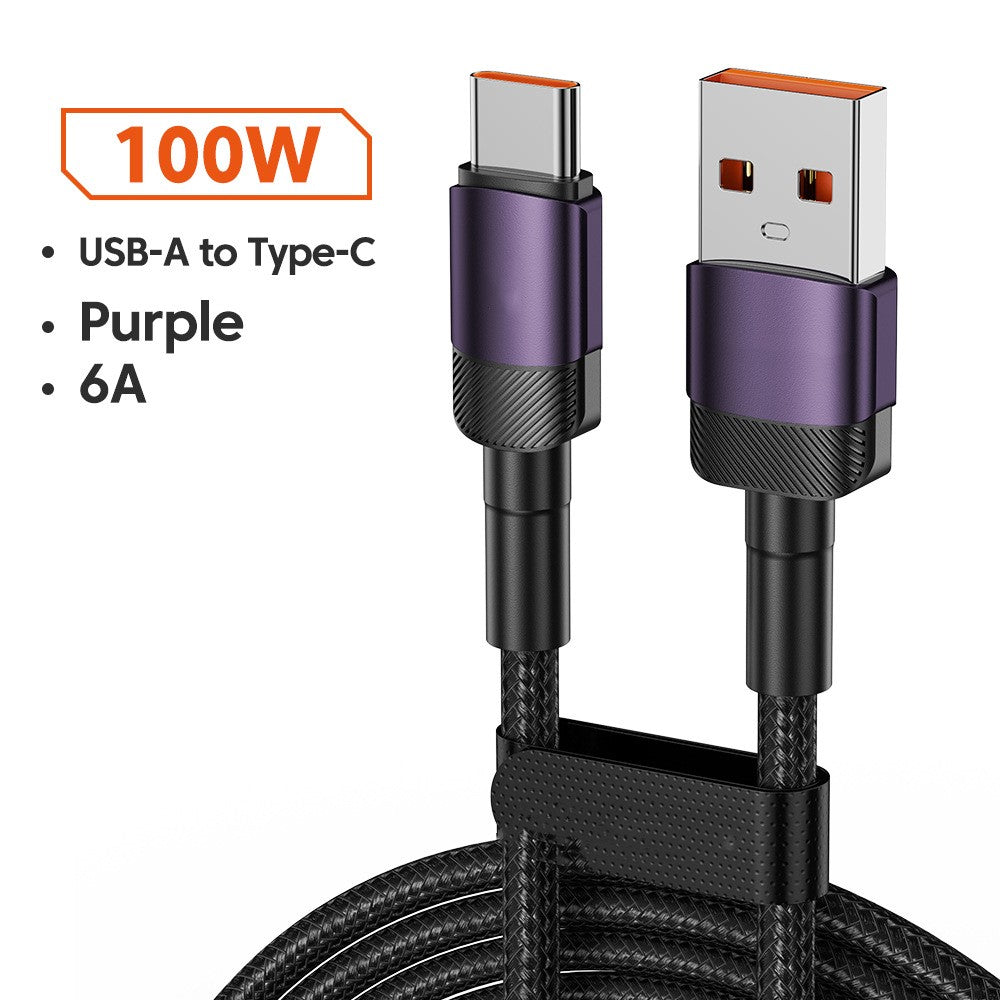 Aluminum Alloy Data Cable PD100W Quick Charge Cable USB Charging Cable