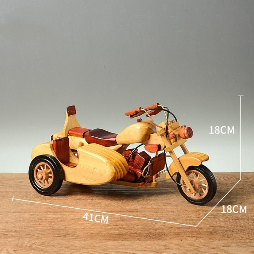 Retro Wooden Motorcycle Decoration Creative Home