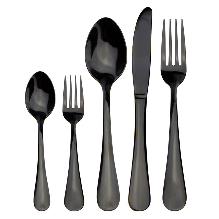 Black Stainless Steel Western Cutlery Set