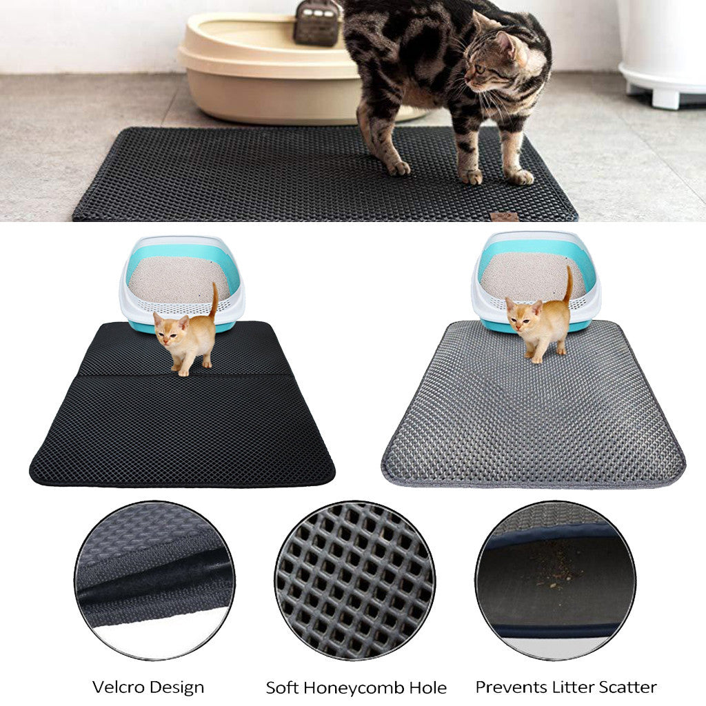 Waterproof Pet Cat Litter Mat EVA Double Layer Cat Litter Trapping Pet Litter Cat Mat Clean Pad Products For Cats Accessories