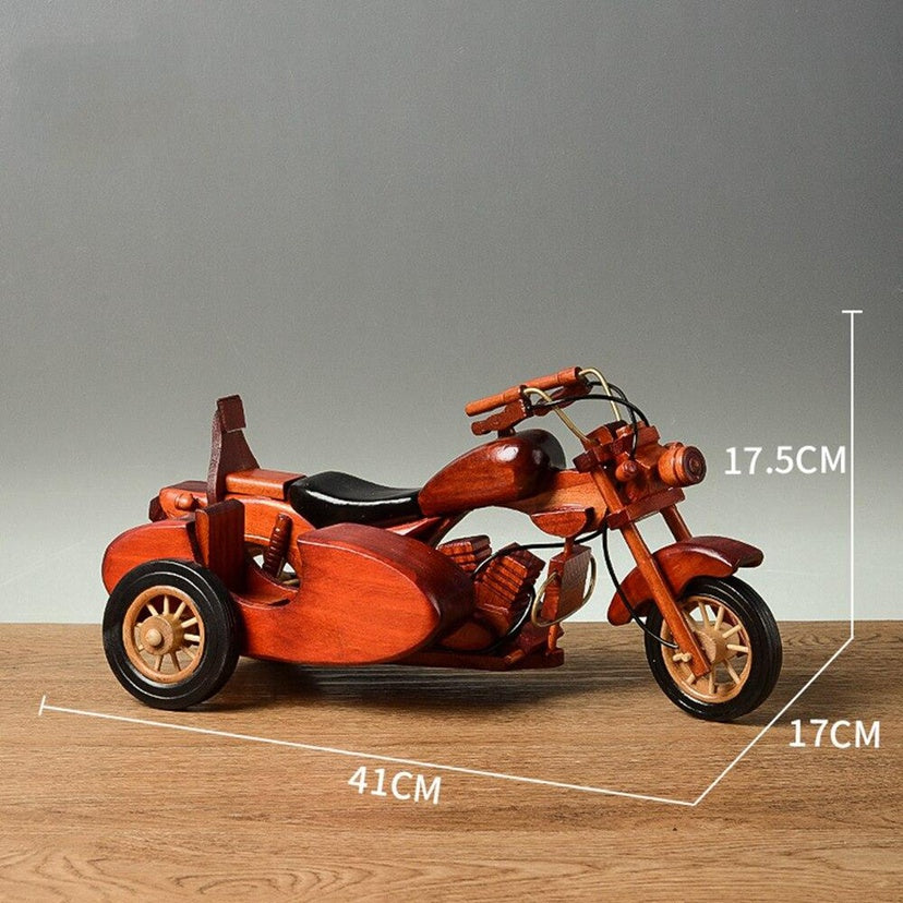 Retro Wooden Motorcycle Decoration Creative Home