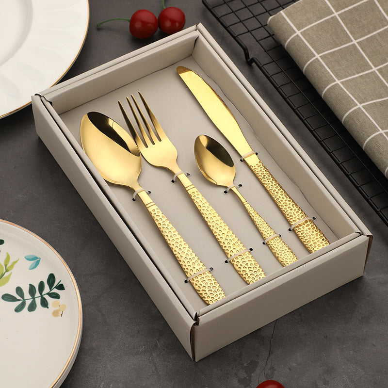 Stainless Steel Cutlery Four-piece Set Titanium Plated