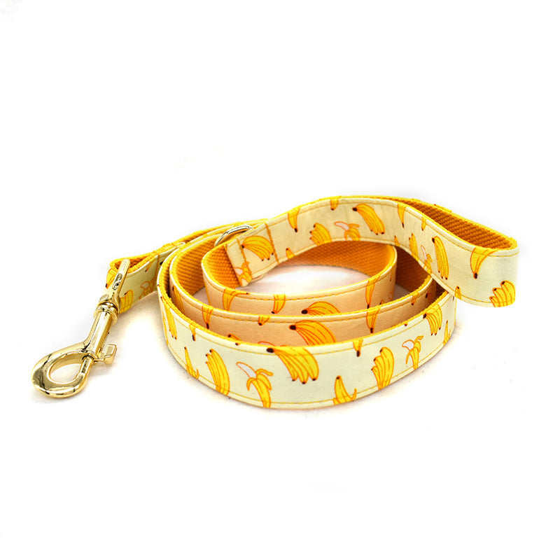 Yellow Banana Dog Leash Pet Collar